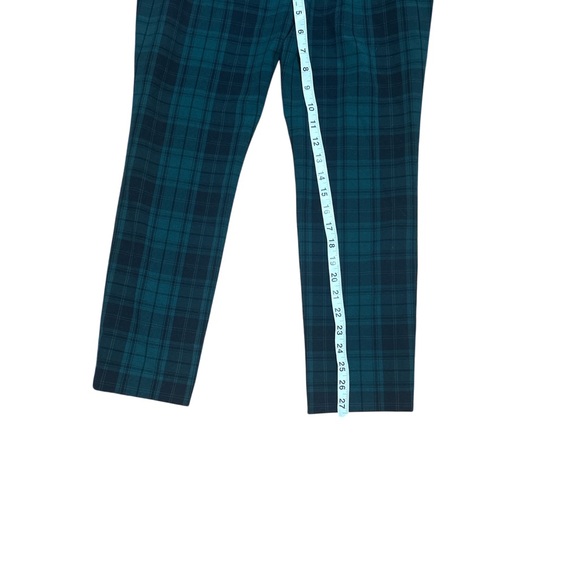 LOFT Marisa Plaid Pants 4P Petite Green Blue Tartan Ankle Career Preppy - Picture 8 of 8